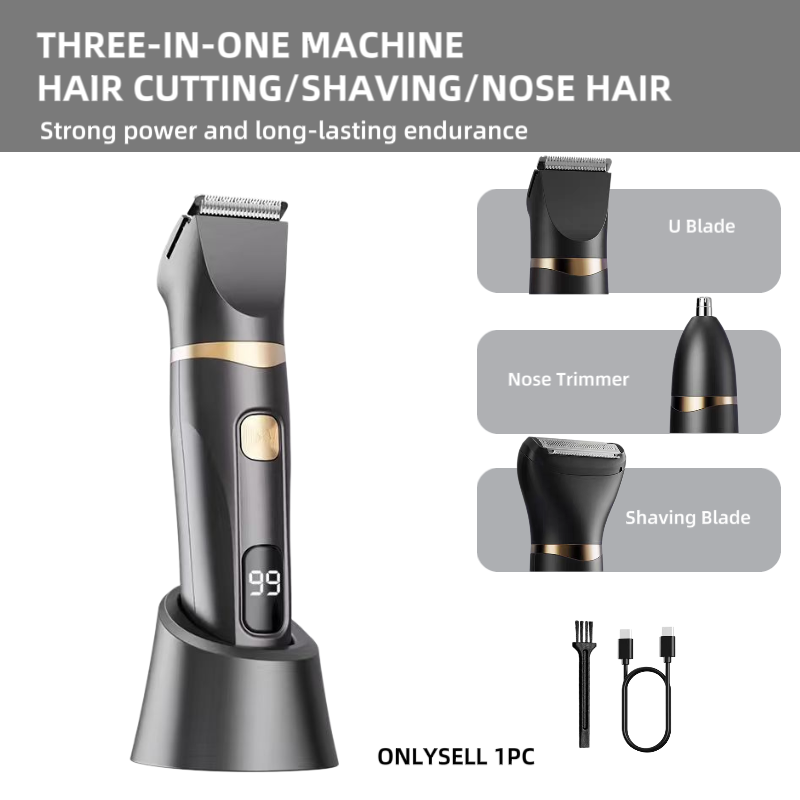 Mens Grooming Travel Kit - 3-Pcs Set Peralatan Perawatan Rambut Elektrik