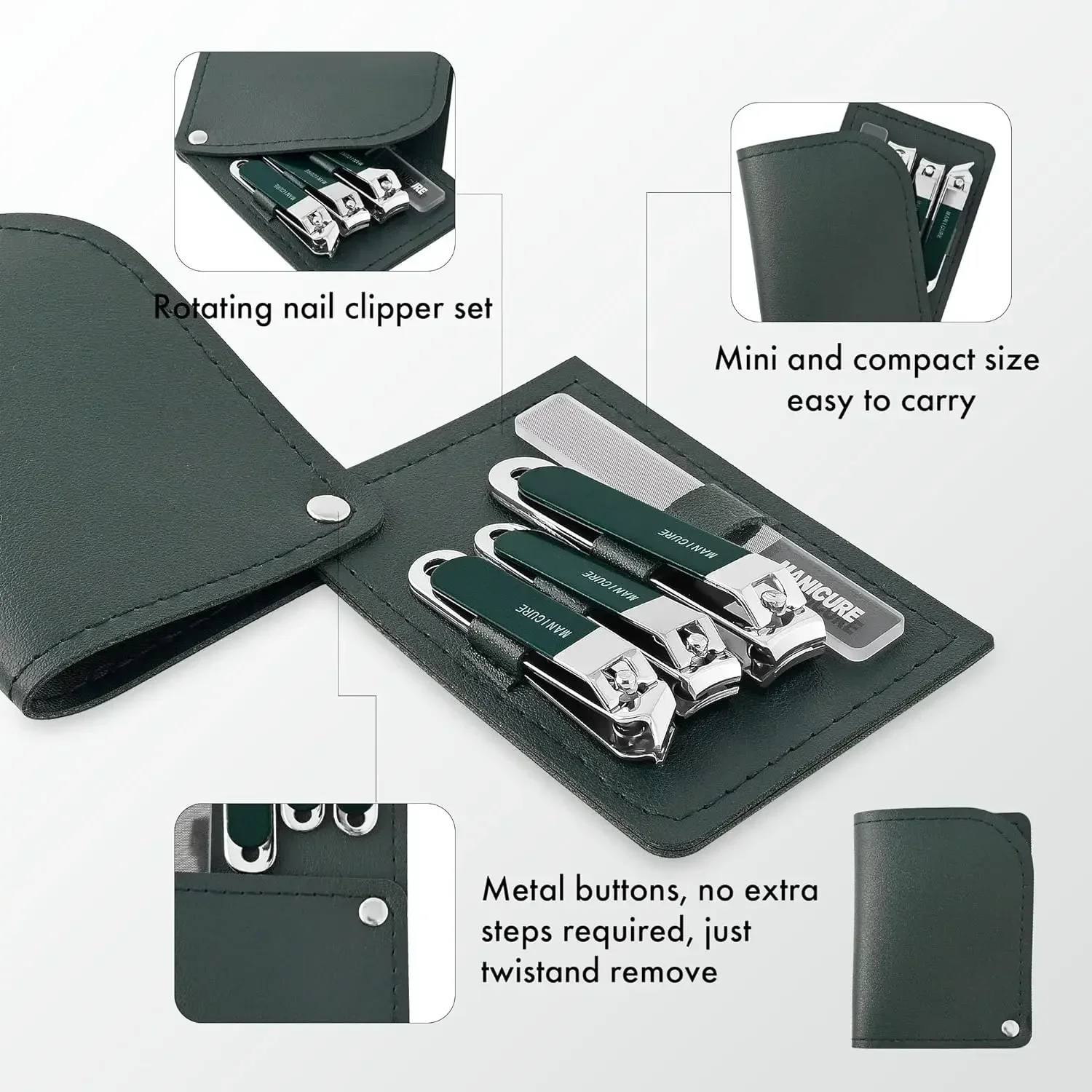 4 Pcs Pemotong Kuku Pria/Wanit - Mens Grooming Travel Kit ulasan dan harga