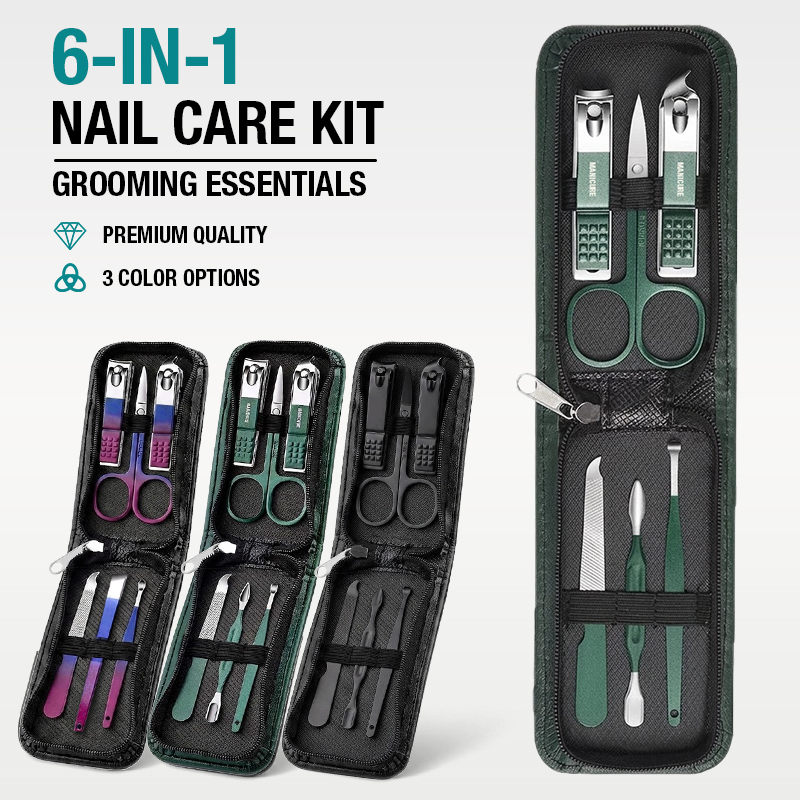 Set Gunting Kuku Portabel 6-IN - Mens Grooming Travel Kit ulasan dan harga