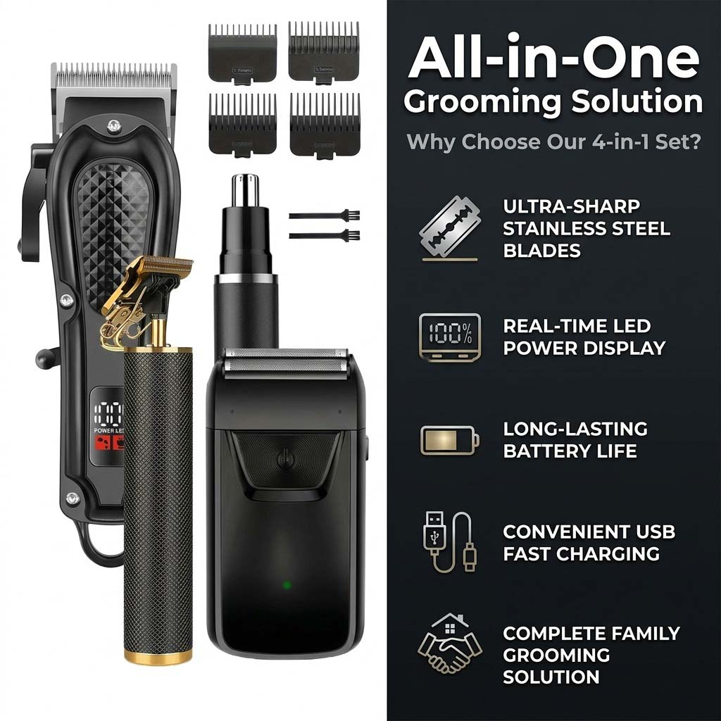 Set Alat Cukur Rambut Pria 4-i - Electric Shaver Rotary ulasan dan harga